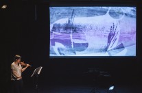Barbara Lüneburg: Weapon of Choice – a multimedia event for violin, sound and video, photo by Kristijan Smok